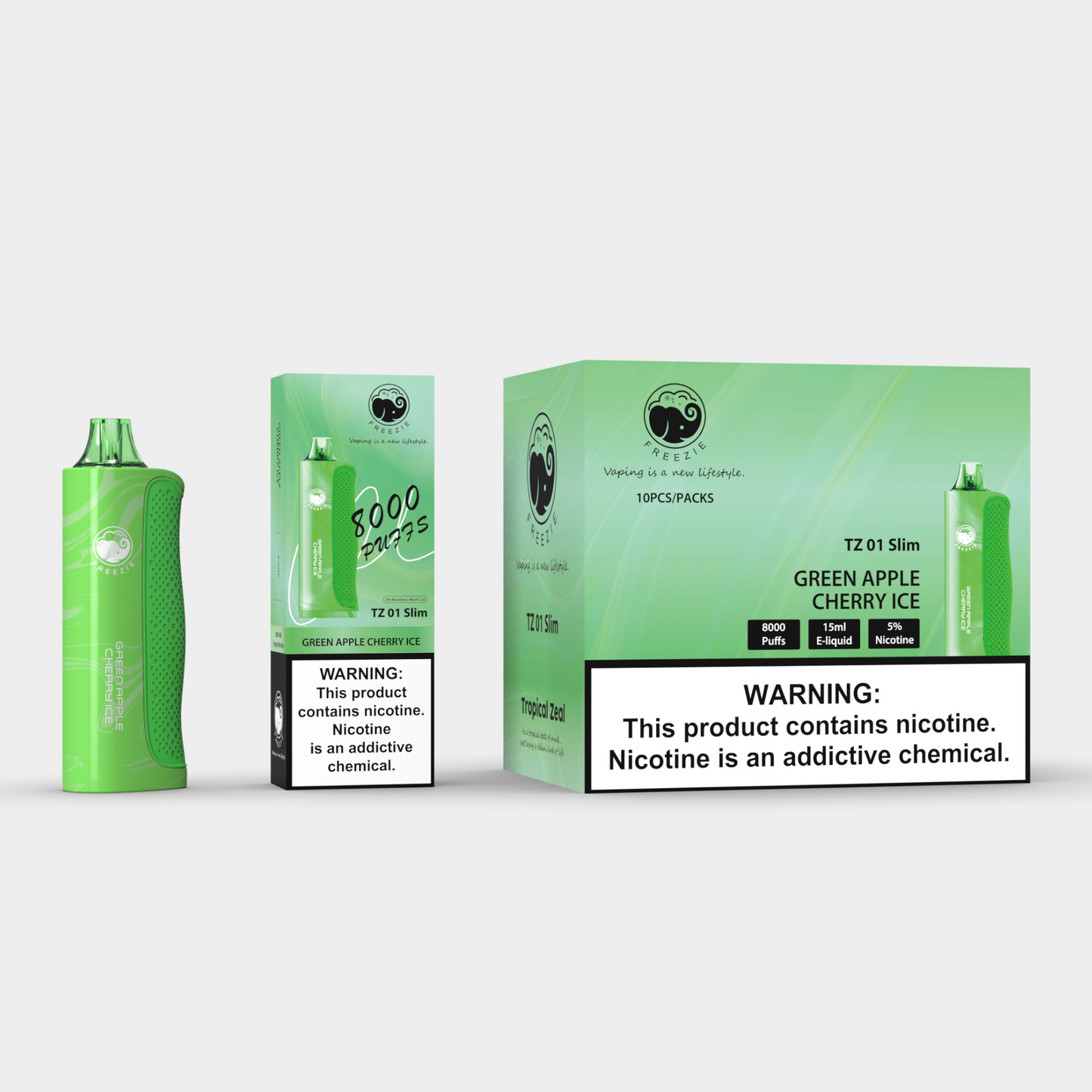 Green Apple Cherry Ice Vape – 8000 Puffs Disposable