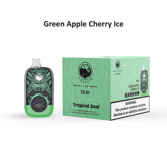 Green Apple Cherry Ice Disposable Vap FREEZIE Life Green Apple Cherry Ice Disposable Vap FREEZIE Life